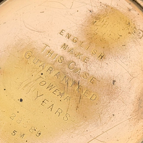 ヴィンテージ ファンシーダイヤル 懐中時計 金張りデニソンケース 動作良好