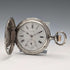 Circa 1902 Antique Longines Pocket Watch with Warrior & Ship Engravings, Silver Side Hunter Case, Good Working Condition