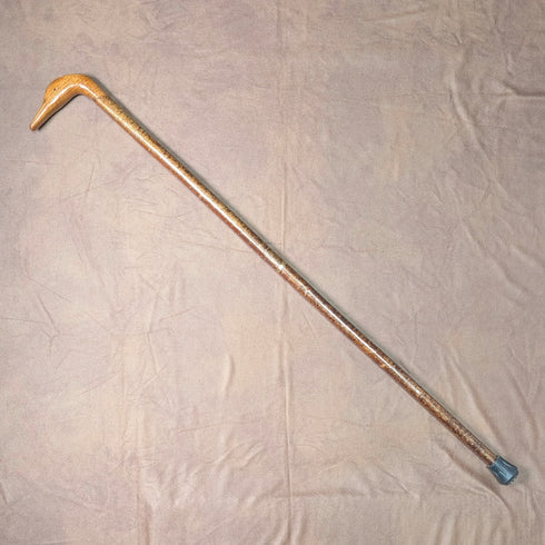 復古棕色軸豆豆頭手柄旅行拐杖 91 厘米