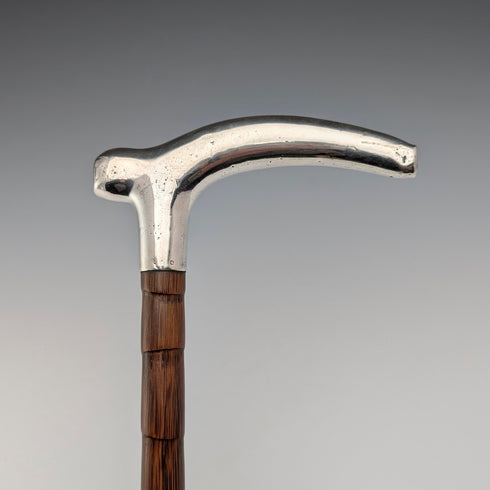 1902年 英国アンティーク 純銀クラッチハンドル ステッキ 杖 88cm J Howell&Co