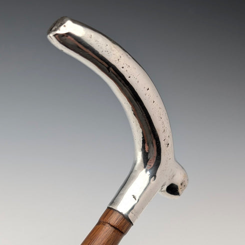 1902年 英国アンティーク 純銀クラッチハンドル ステッキ 杖 88cm J Howell&Co