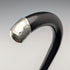 1923 British antique gentleman's curved handle pure silver decorated walking stick, 94cm, Kendall & Sons