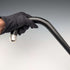 1923 British antique gentleman's curved handle pure silver decorated walking stick, 94cm, Kendall & Sons