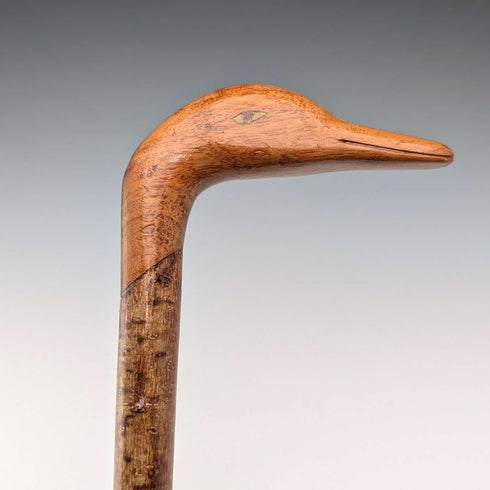 Vintage Brown Shaft Duck Head Handle Travel Walking Stick 91cm