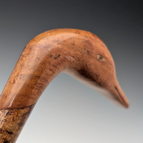 Vintage Brown Shaft Duck Head Handle Travel Walking Stick 91cm