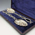 Late 19th Century British Antique Silver Plate Berry Spoons Pair in Case
