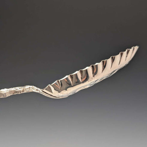 Late 19th Century British Antique Silver Plate Berry Spoons Pair in Case
