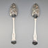 Late 19th Century British Antique Silver Plate Berry Spoons Pair Walker & Hall with Case