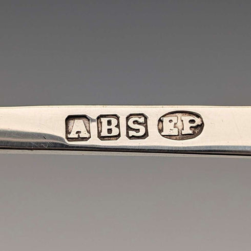 Late 19th Century British Antique Silver Plate Serving Cutlery Pair in ABS Case