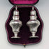 1892 British antique sterling silver sugar shaker pair, 145g total, Possibly Sibray Hall & Co, case included