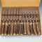 British Vintage Antler Handle Steak Cutlery Set of 6 Pairs Lancelott of Sheffield