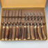 British Vintage Antler Handle Steak Cutlery Set of 6 Pairs Lancelott of Sheffield