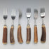 British Vintage Antler Handle Steak Cutlery Set of 6 Pairs Lancelott of Sheffield