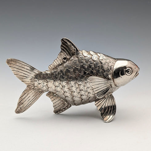 ヴィンテージ シルバープレート製 魚 フィギュリン