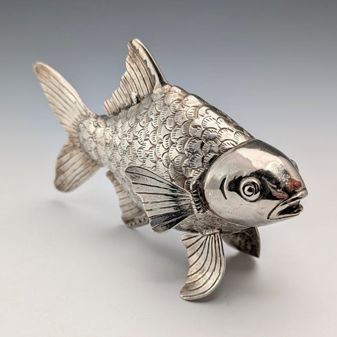 ヴィンテージ シルバープレート製 魚 フィギュリン