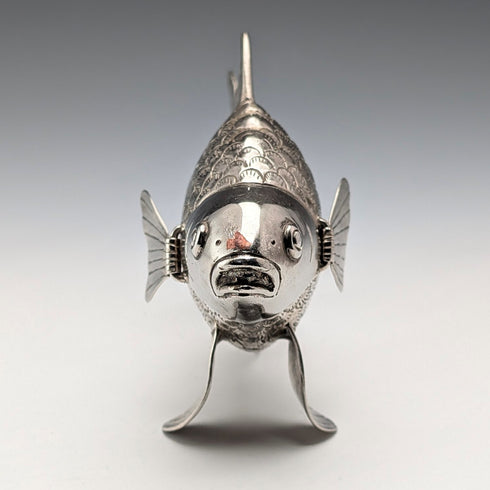 ヴィンテージ シルバープレート製 魚 フィギュリン