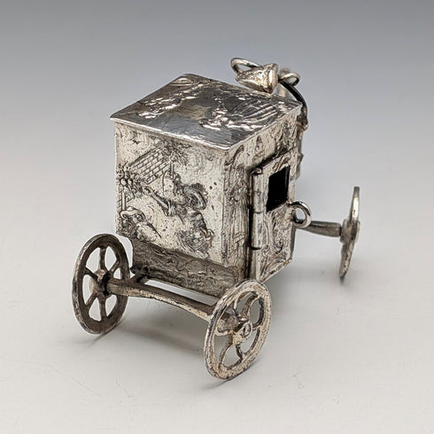 1907年 英国アンティーク 純銀製 馬車ミニチュア 72g Boaz Moses Lendeck