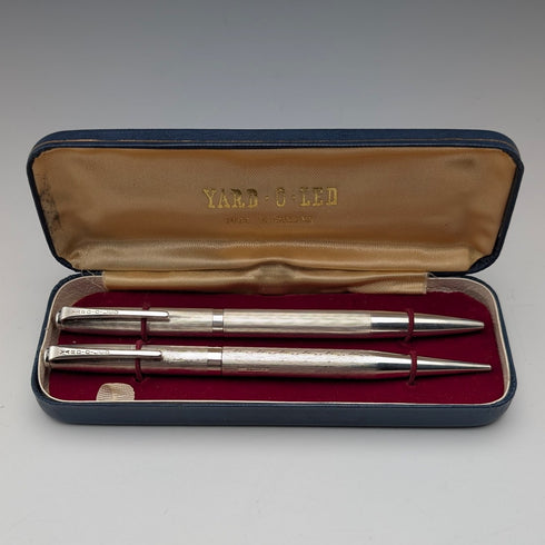 約 1970 年英國復古 Yard O' Red 純銀自動鉛筆和原子筆(附盒子)