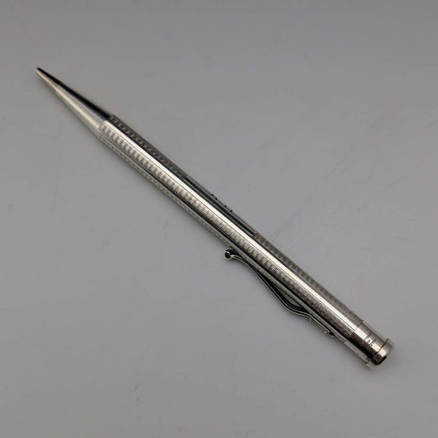 British Vintage Yard O' Red Rolled Silver Push-Pull Pencil
