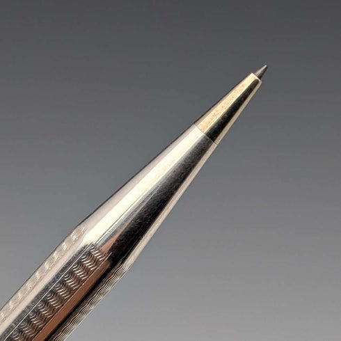 British Vintage Yard O' Red Rolled Silver Push-Pull Pencil