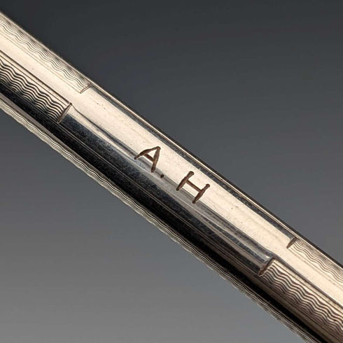 British Vintage Yard O' Red Rolled Silver Push-Pull Pencil