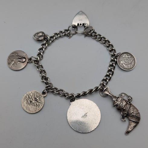 約 1970 年英國復古純銀吊飾手鍊 40 克