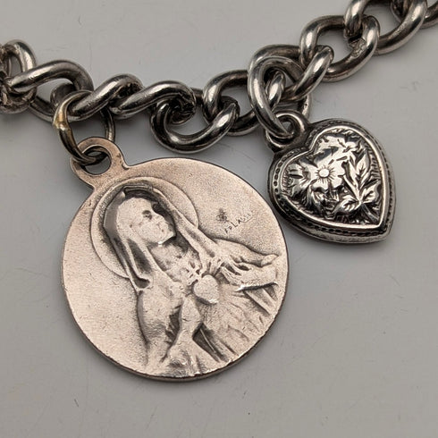 約 1970 年英國復古純銀吊飾手鍊 40 克