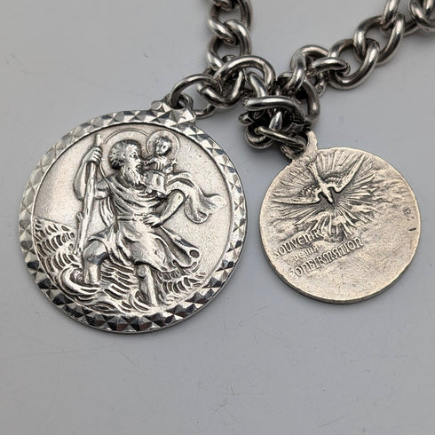 約 1970 年英國復古純銀吊飾手鍊 40 克