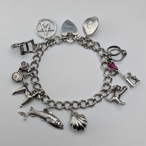 1971 英國復古純銀吊飾手鍊 42 克