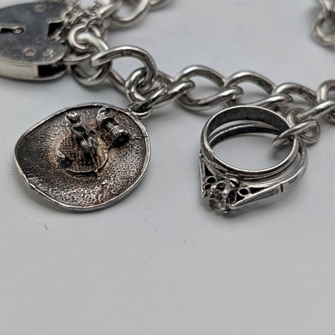 1971 英國復古純銀吊飾手鍊 42 克