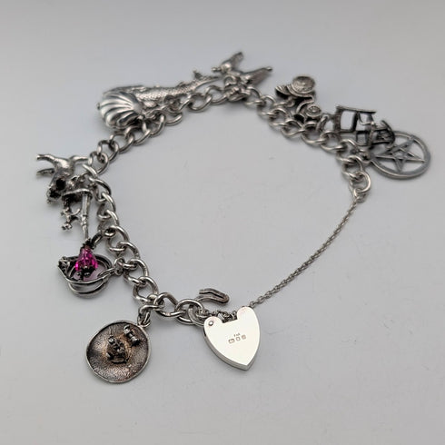 1971 英國復古純銀吊飾手鍊 42 克