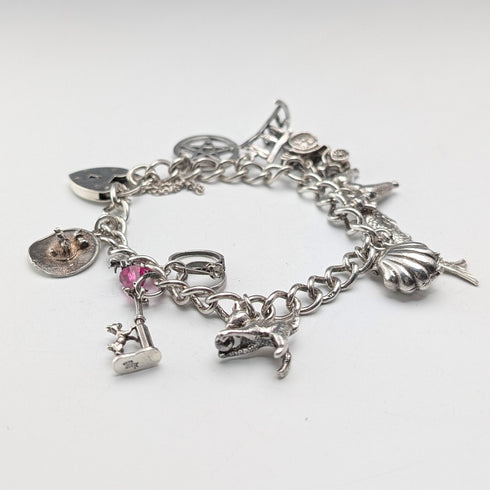 1971 英國復古純銀吊飾手鍊 42 克