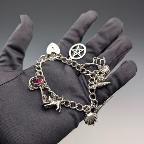 1971 英國復古純銀吊飾手鍊 42 克