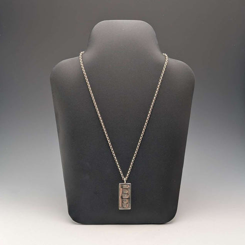 1977 British pure silver Jubilee ingot pendant 31g with pure silver necklace BJK