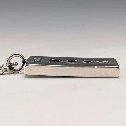 1977 British pure silver Jubilee ingot pendant 31g with pure silver necklace BJK