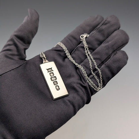 1977 年英國純銀禧年錠吊墜 28 克帶項鍊 MPM