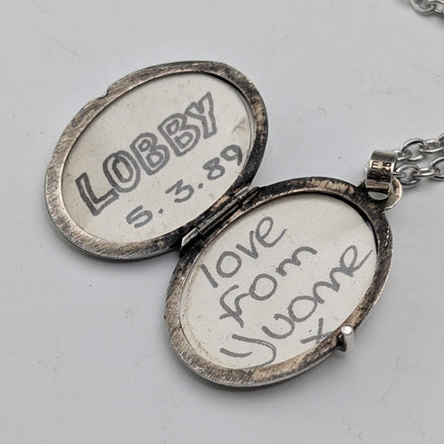 復古純銀橢圓形小盒吊飾搭配項鍊