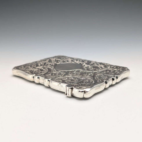 1894 British antique sterling silver card case 55g Frederick Marson