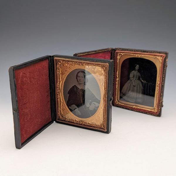Antique British cased ambrotype pair