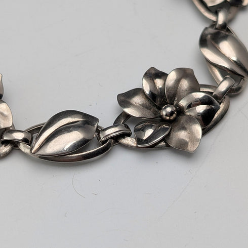 美國復古純銀花朵設計項鍊 32 克 HSB