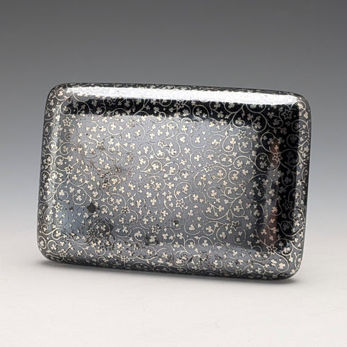 ヴィンテージ オーストリア製 アンティーク ニエロ象嵌900シルバー シガレットケース 116g