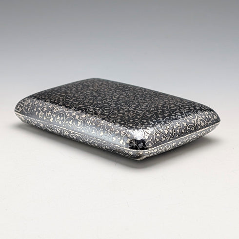 ヴィンテージ オーストリア製 アンティーク ニエロ象嵌900シルバー シガレットケース 116g