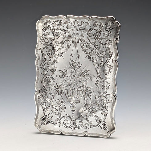 1874年 英国アンティーク 純銀製 カードケース 64g Robert Thornton