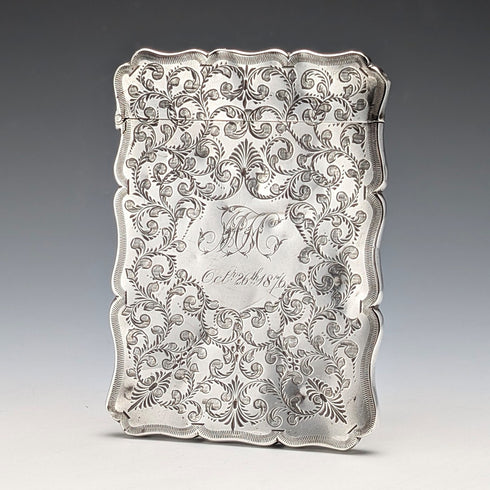 1874年 英国アンティーク 純銀製 カードケース 64g Robert Thornton