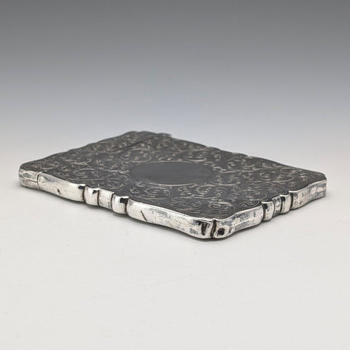 1896 British antique sterling silver card case 56g Frederick Marson