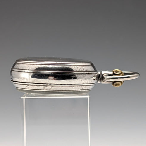 スイス アンティーク 無銘 両面クロノグラフ 懐中時計 800シルバーケース 動作良好