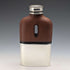 Vintage British leather and silver plate glass flask James Dixon & Sons