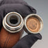 Vintage British leather and silver plate glass flask James Dixon & Sons