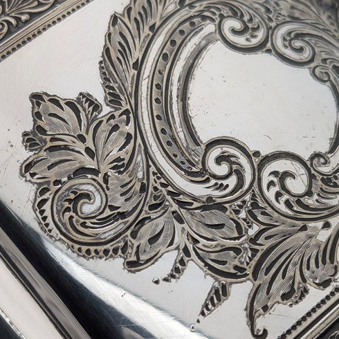 1900年頃 英国アンティーク シルバープレート製 ドラム型ティーポット James Dixon&Son