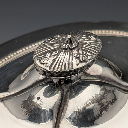 1900年頃 英国アンティーク シルバープレート製 ドラム型ティーポット James Dixon&Son